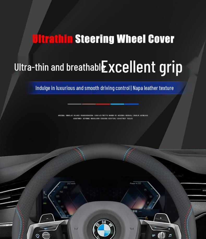 BMW X1 2025 Steering Wheel Cover, All-Season, Sweat-Absorbent, Non-Slip