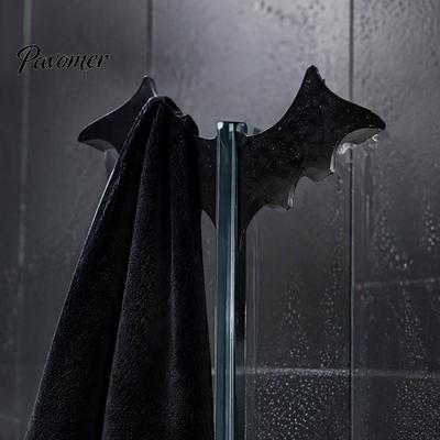 Gothic Bathroom Decor 3D Printed Bat Hook for Glass Shower Door, No Drill Snap Niche Decorative Hooks On Clip Hanger, Hanger Towel Loofah Punch