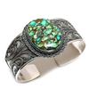 Bracelet Manchette en Argent Sterling 925 avec Turquoise Cuivrée Naturelle Réglable ETC-14484