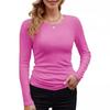 Women S Ribbed Solid Color Basic Long Sleeve T Shirt