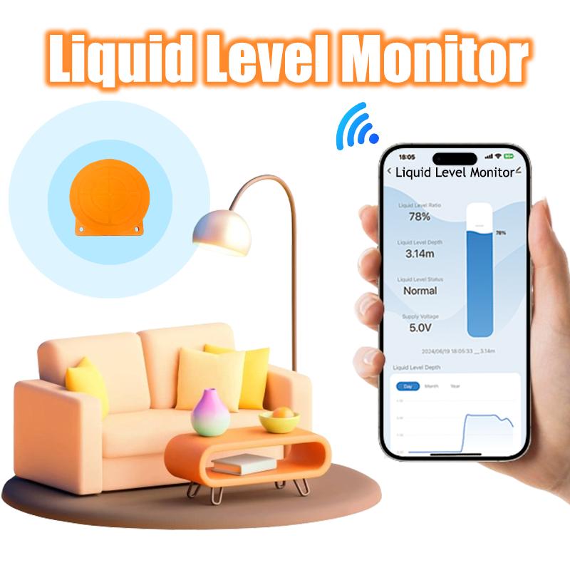 ME201WSP Tuya App Long Distance Check Alarm Ultrasonic Depth Wireless Gauge Water Tank Level Sensor