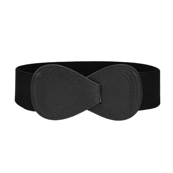 Imitation Leather Women Waistband Dress Shirt Top Versatile Belt Women Elastic Waist Cover Daily Dress Decoration