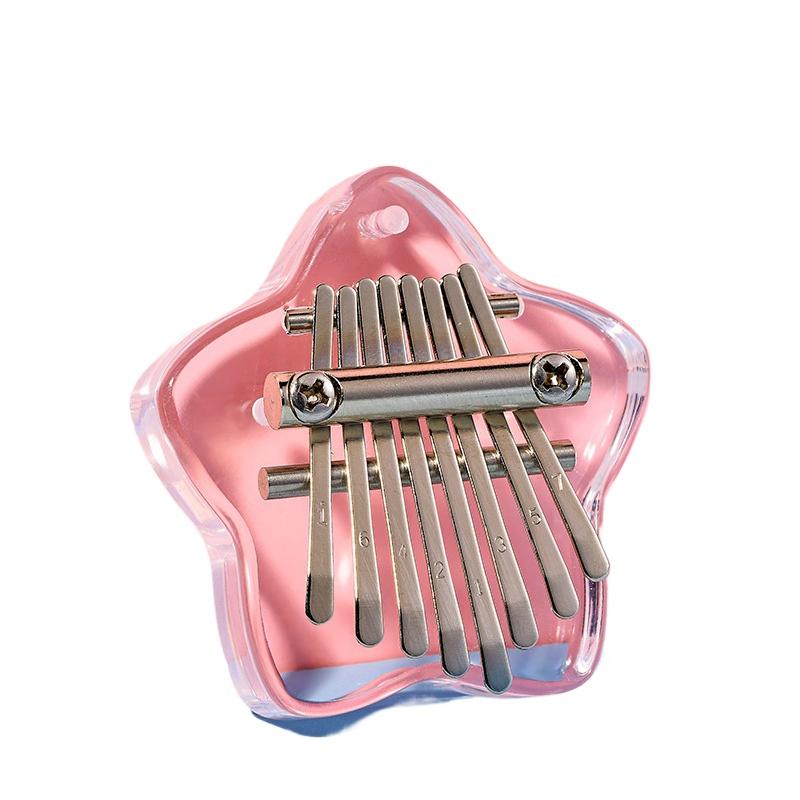 8 Tuşlu Mini Kalimba Şeffaf Kristal Kalimba Akrilik Baş Parmak Piyanosu Akustik Parmak Piyanosu Taşınabilir Müzik Aleti