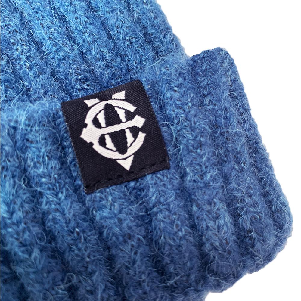 EIGHTVOLUME Ev Fleece-Lined Ribbed Short Beanie (Blue)