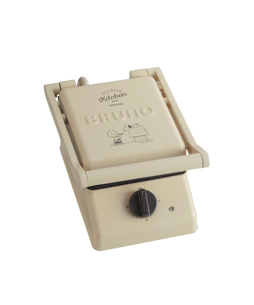 BRUNO PEANUTS Grill Sandwich Maker, Single, Ivory, Snoopy, Bruno Hot Sandwich, Stylish Electric Sandwich Maker, Toasts Crust, Perfect for Breakfast,