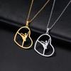 Gymnastics Necklace Heart Charm Necklace Dance Neck Jewelry Stainless Steel Texture Suitable for Special Occasions