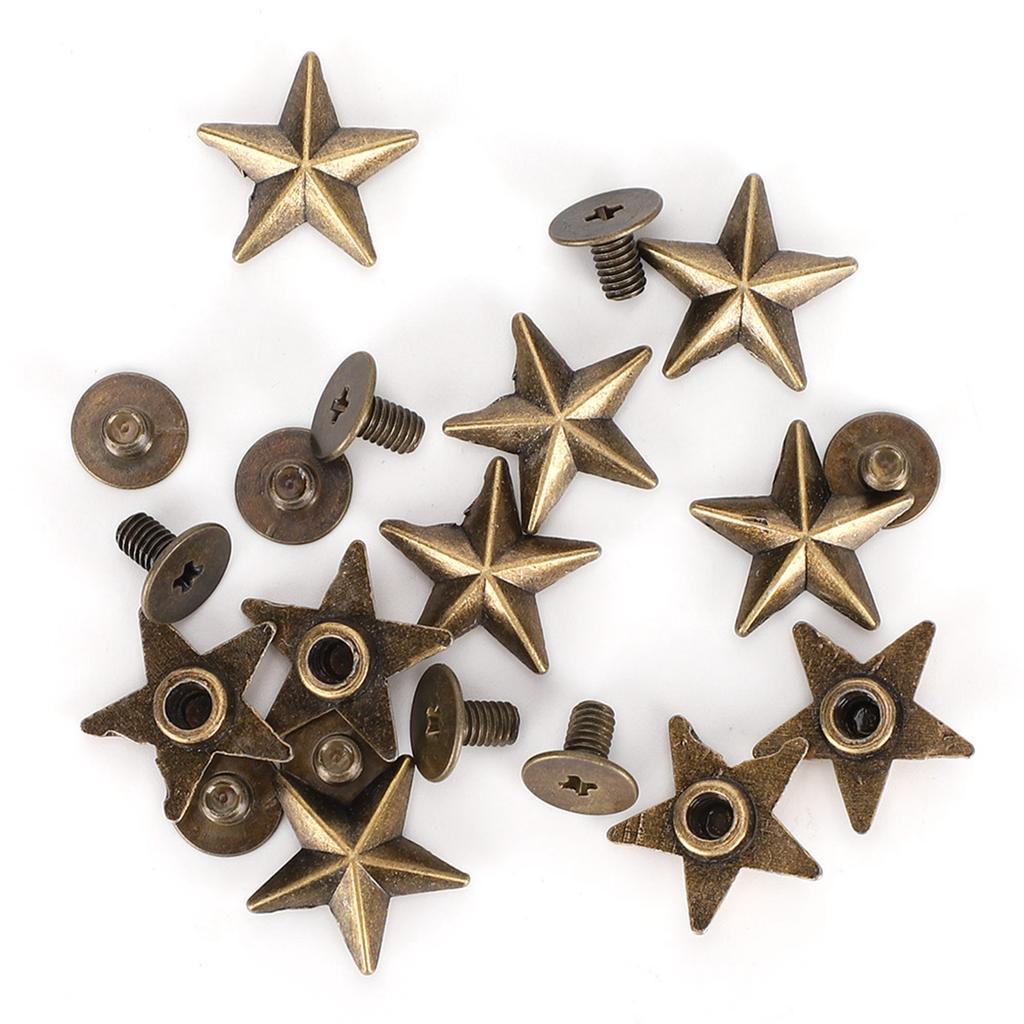 Star Shape Rivet Studs DIY Clothes Shoes Decoration Accessories with Screws 14mm