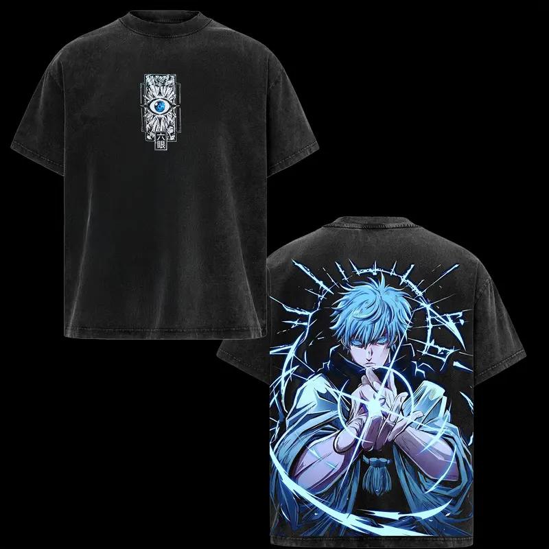 Anime Jujutsu Kaisen Okkotsu Yuta Printed Tee Men Women Cotton Tshirts Vintage Washed T-shirt Harajuku Male Oversized T Shirt