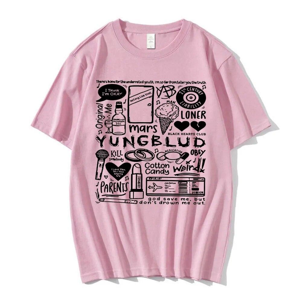 Tričko s potiskem Yungblud Unisex WoUnisex Oversize Tričko s krátkým rukávem Tričko s krátkým rukávem Hip-hopové tričko Grafika Unisex trička Streetwear