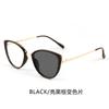 Trendy cat-eye photochromic anti-blue light glasses for women with round faces, making them look slimmer without makeup; also available as plain