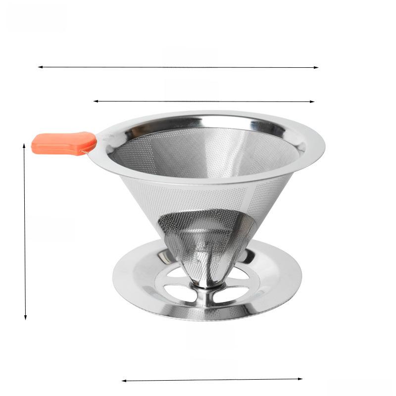 304 Stainless Steel Double Layer Coffee Filter with Stand