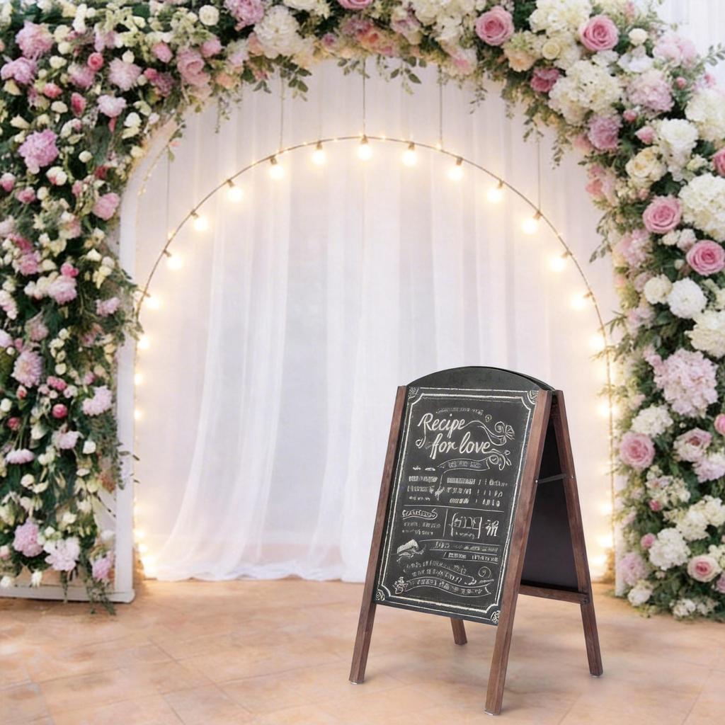 Double-Sided Wooden A-Frame Blackboard for Menus and Signs