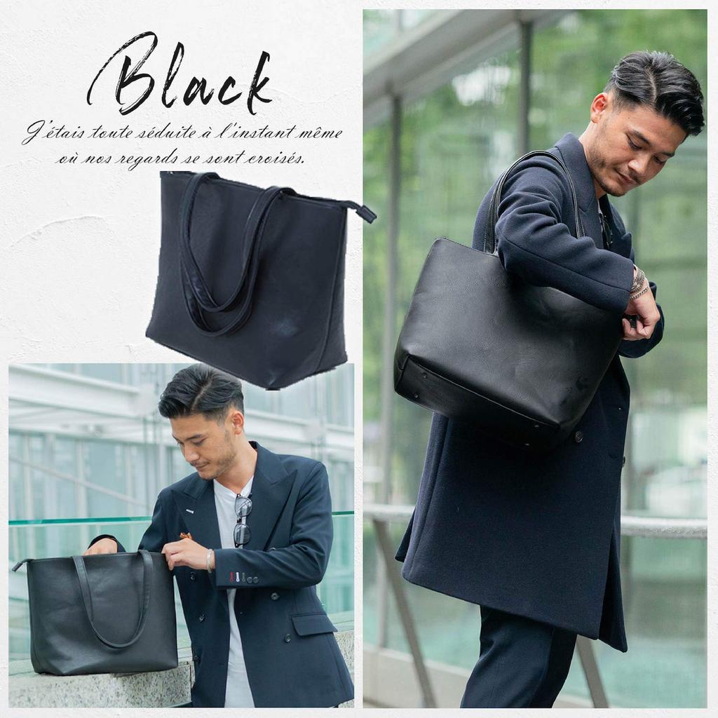 Kleine Tragetasche aus ungleichmäßig gefärbtem Material [RATOM] Tasche, Herren-Tasche, (seltenes Gewebe) (schwarz)