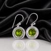 Peridot Gemstone 925 Sterling Silver Handmade Jewelry Drop Earrings 1.40" For Thanksgiving Gift  EE-4-3