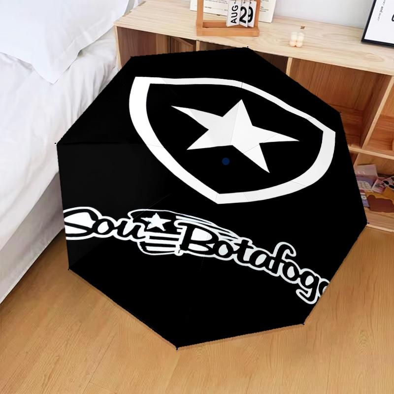 1PC Botafogo Pride Emblem Printed Umbrella Folding Umbrella, Automatic Umbrella 8-Frame for Travel, Camping Fan Gifts Christmas Gifts