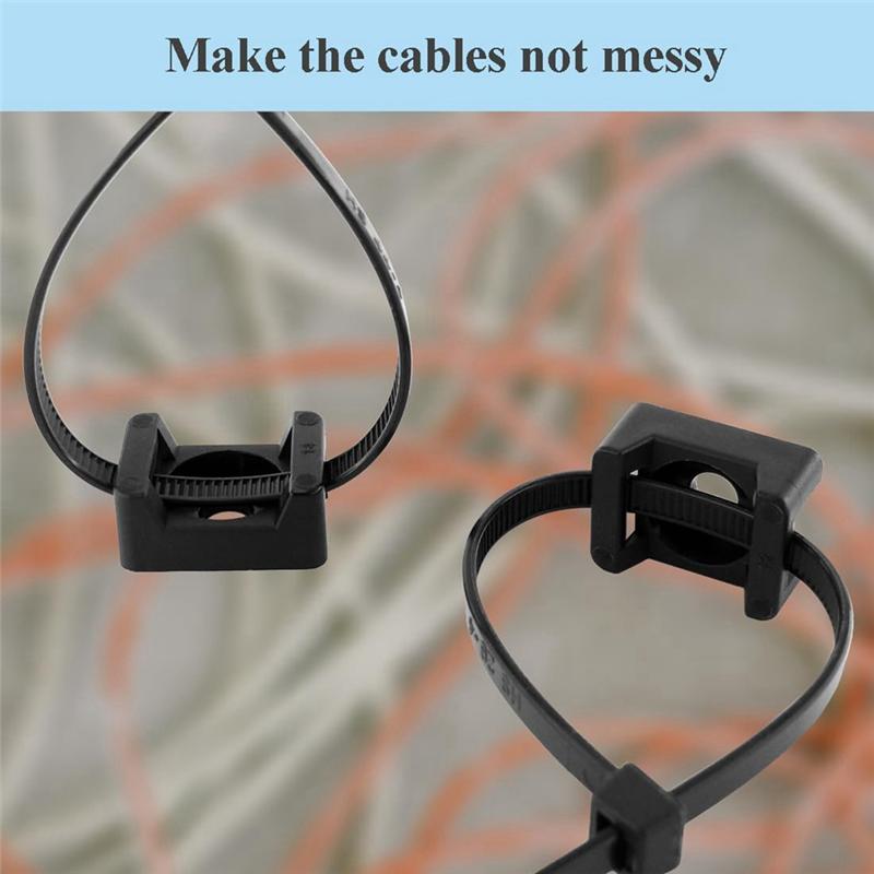 

Hsaddle Type Cable Zip Tie Mounts Base Kit With Screw Hole,Set Strong 6 Inch Nylon Cable Ties And Screws Each 100 PCS-A78U чорний