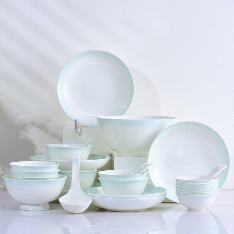 DuoCai 28-Piece Bone China Dinnerware Set