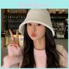 Solid Color Bucket Hat For Women Winter Korean Style Warm Sun Protection Cap For Casual Fashion