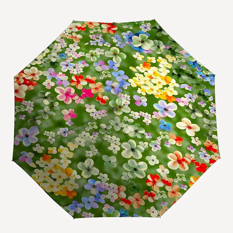 

1PC Floral Pattern Umbrella-8-Rib Reinforced, Automatic Open, Lightweight & Durable, Fashion Accessory for Outdoor, Beach L0394