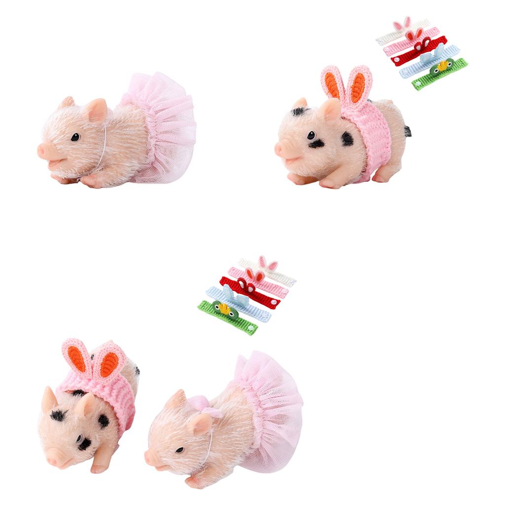 Handmade Realistic Pig Figure Toy Animal Figure Dolls Squeeze Piggy for Stress Relief Animal Figurine Kids Cognitive Toy