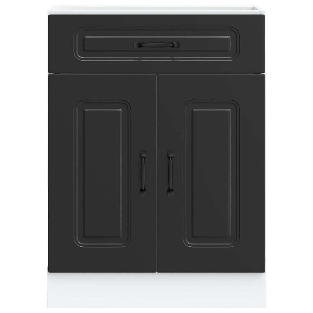 Vidaxl Lower Kitchen Cabinet, Kalmar, Black, Wood-based Material