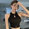 Women Knitted Elastic Crop Top Clothes Sleeveless Tank Top  Summer Korean   Cropped Feminino Streetwear