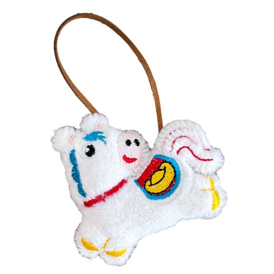 

Bag Pendant Plush Horse-Shaped Christmas Tree Decoration with Lanyard Hanging Ornament Festive Charm Holiday Decor белый