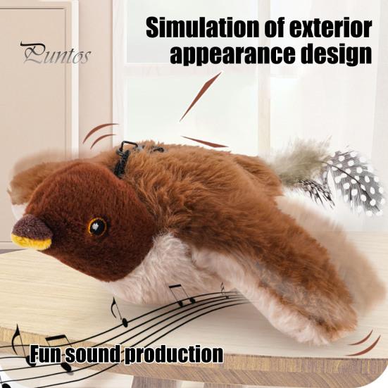 Realistic Chirping Bird Cat Toy Flapping Rechargeable Chasing Interactive Play Plush Flying for Indoor Cats Active Exercise Hunting Instincts