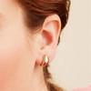 14K Gold Stainless Steel Bean Stud Earrings for Women - European & American Style, Light Luxury, Colorfast Niche Design.
