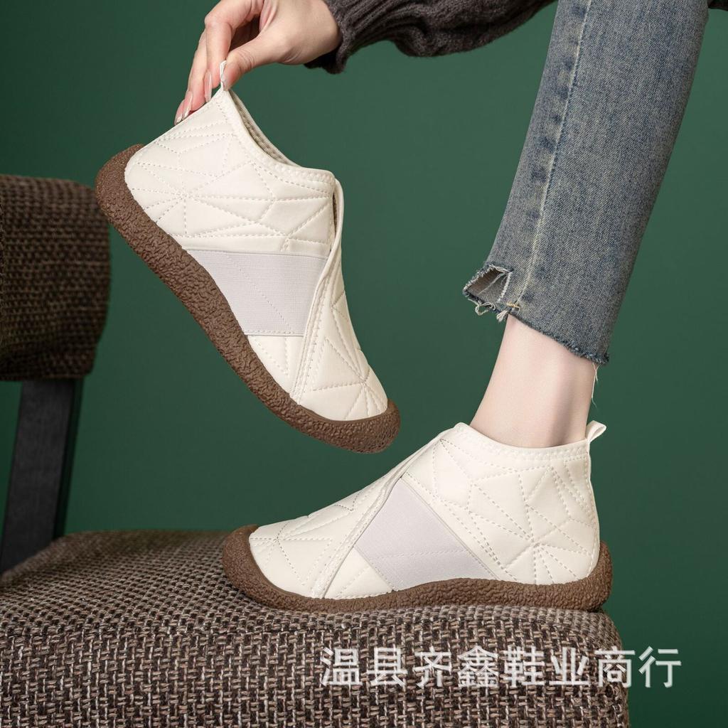 Winter New High-top Cotton Shoes, Piled and Thickened Soft-soled Non-slip Shoes, Light Casual Snow Boots