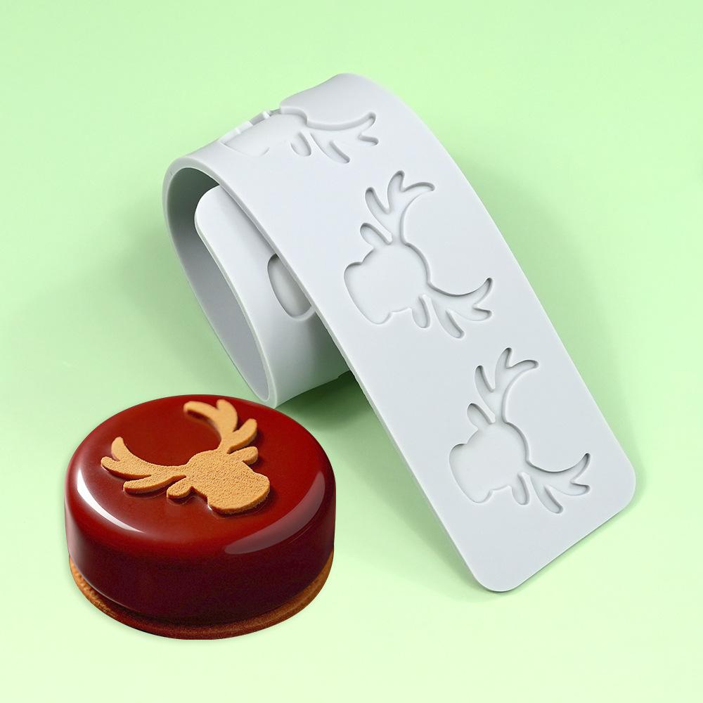 Snowflake Pinecone Antlers Flip Sugar Lace Mat DIY Christmas Chocolate Crispy Silicone Mat Artistic Vegetable Decoration Mold