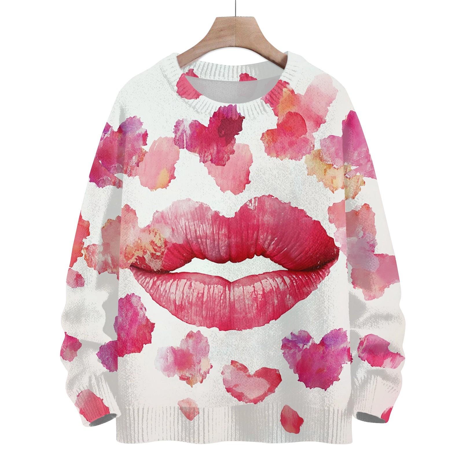 

Світшоти для жінок В язані светри Мила сорочка Осінній пуловер з круглим вирізом Топи XL Кіновар