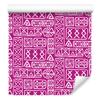 Polynesian Geometric Pattern Wallpaper Purple and Powder Pink 50x1000