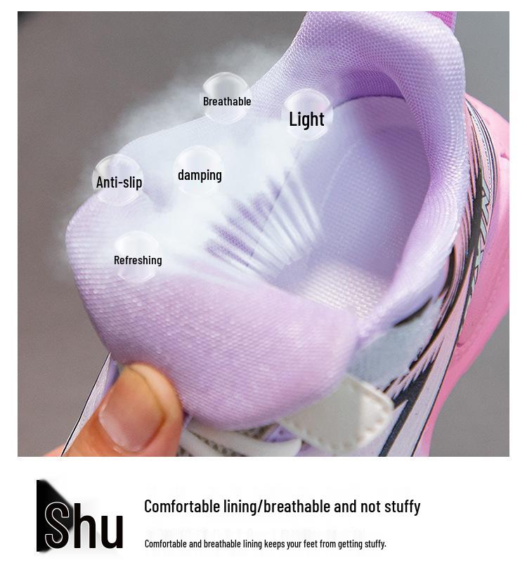 2026 Spring Kids' Lightweight Rotating Button Color Block Sports Shoes