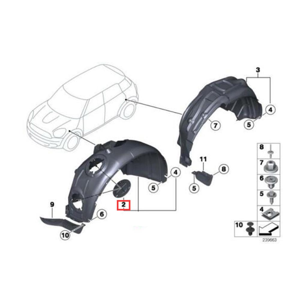 Car Lid Wheelhouse Cover 51772751776 Fender Access Mudguard Liner Housing Lid Replacement Compatible for R55 R56 R58 R59