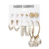 Women's Tassel and Pearl Crystal Stud Earring Set