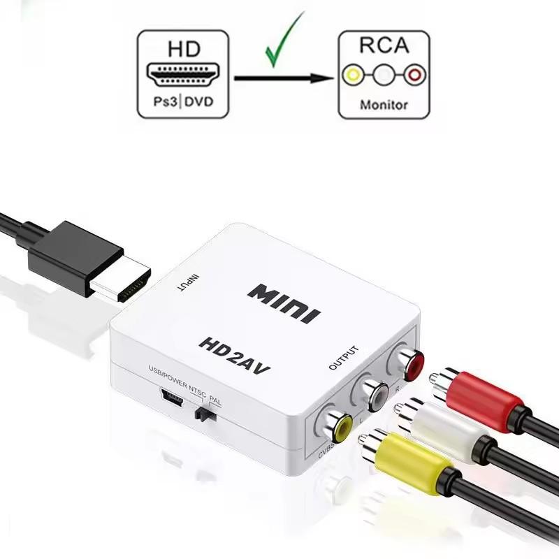 1080P HDMI-compatible To RCA AV Adapter RCA AV To HDMI-compatible CVSB LR Video Composite AV Scaler Converter for PC TV Xbox PS3