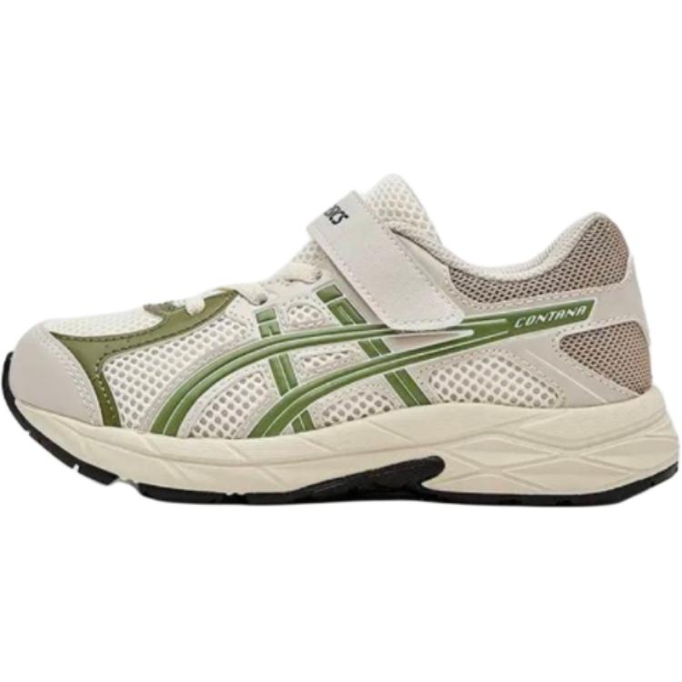New ASICS RUNNING KIDS Cushioning Abrasion Resistant Breathable Low top Kids' Running Shoes Gray Green Kids' 1014A377-200