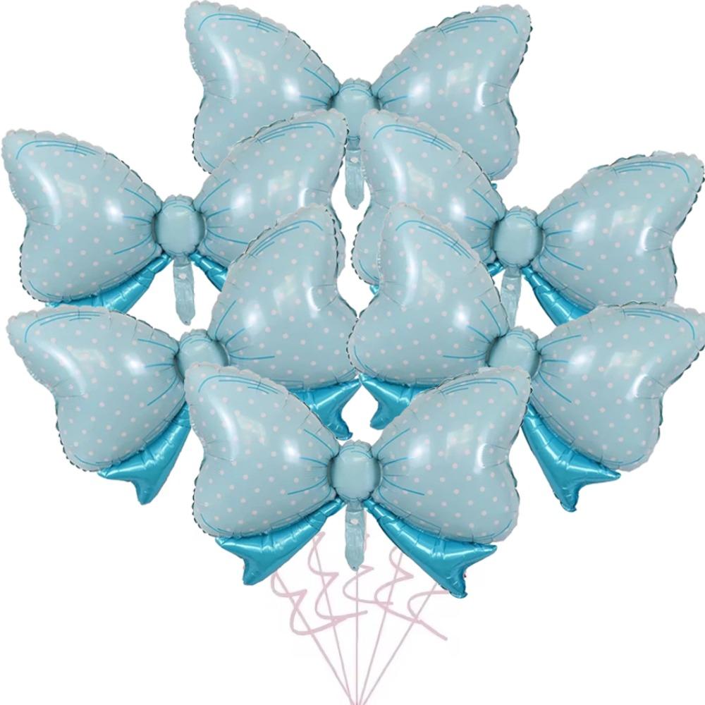 6Pcs Large Aluminum Foil Balloons Reusable Party Balloons Decorative Bow Balloons Gender Reveal