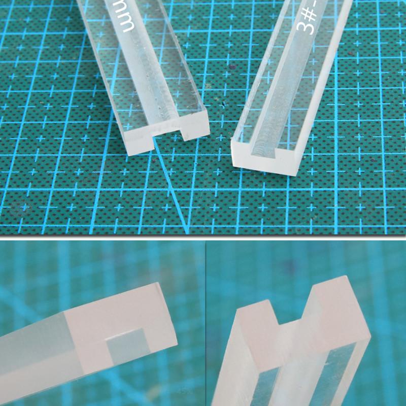 1Pcs Acrylic Template Sewing Accessories for Leather 3# Zipper Glue Leak Proof Acrylic Ruler