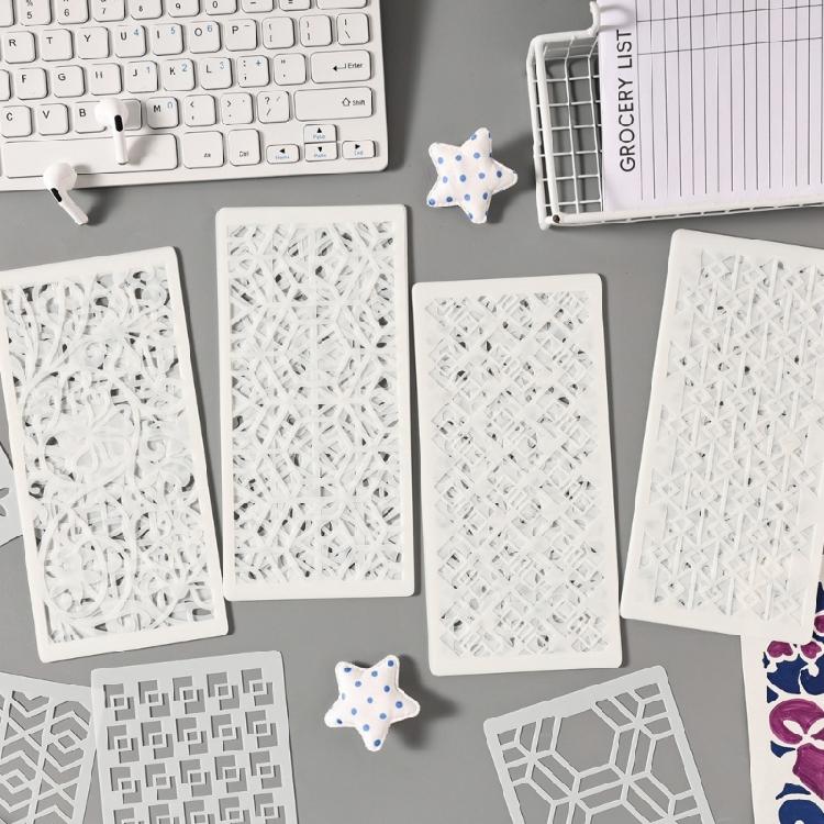 6 Pezzi Template Dettagliati Svuotati Riutilizzabili per Principianti e Professionisti in Journaling o Corsi d'Arte
