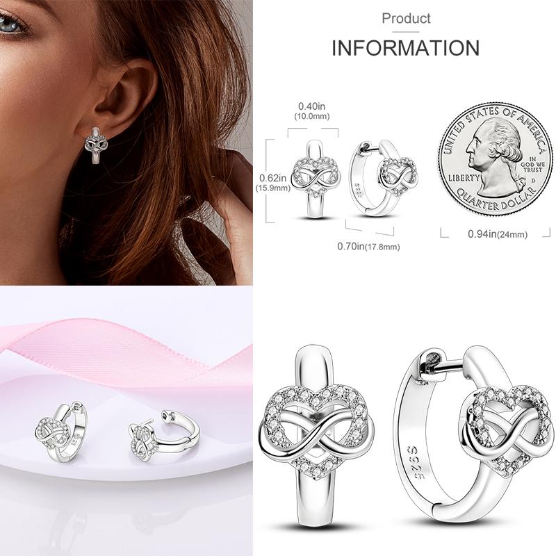 2024 Earrings For Women 925 Sterling Silver Colorful Double Hoop Earrings Fashion Birthday Party Wedding Engagement Jewelry