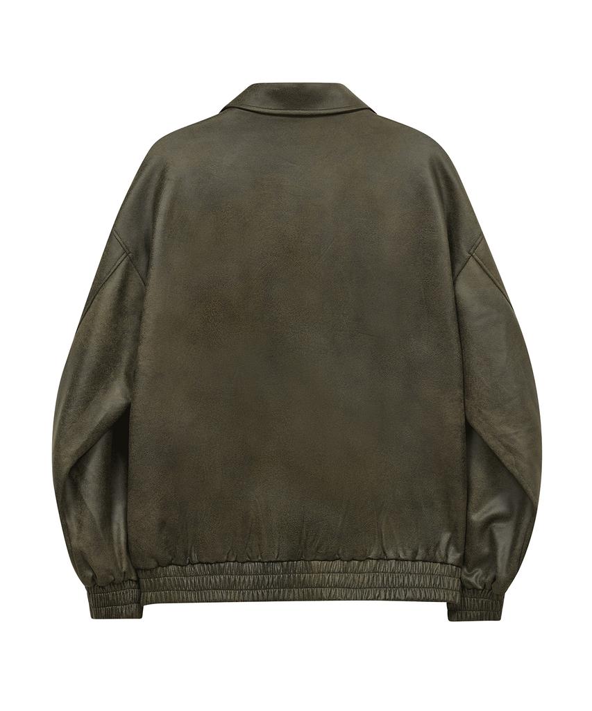Standarderror 87-Stan009 [Renewal] Standard Blouson Suede Jacket Crack Khaki (C Type)