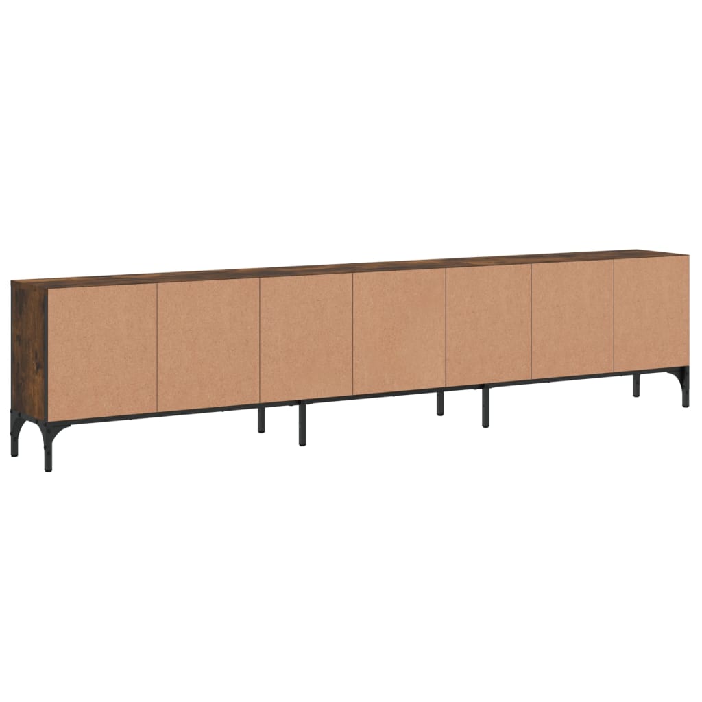 TV Cabinet with Drawer Smoked Oak 200 x 25 x 44 cm Engineered Wood