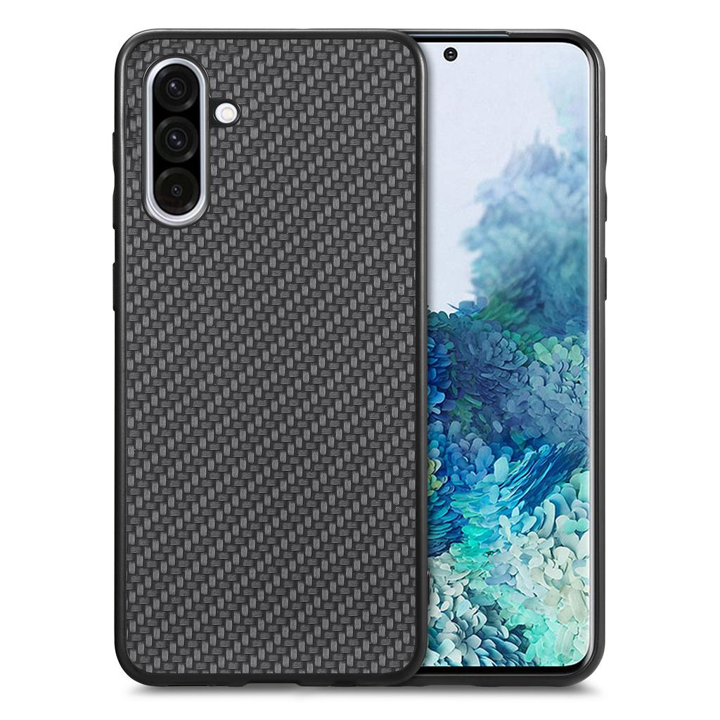 For Samsung Galaxy A36 5G Case Carbon Fiber Texture PU+PC+TPU Phone Back Cover