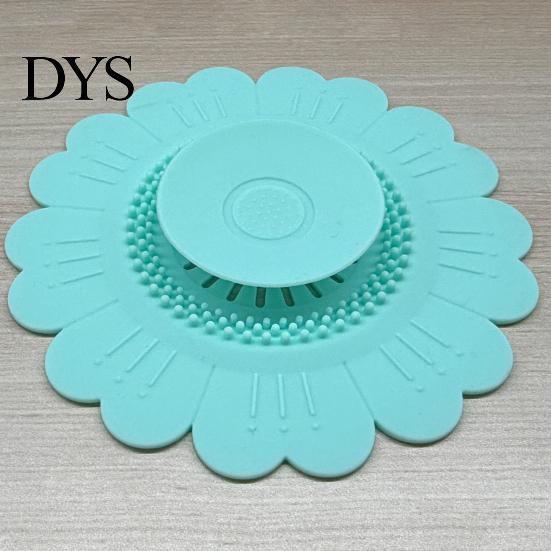 Bathroom Sink Strainer Sunflower Silicone Floor Drain Mat, Bionic Petal Design Anti-Clog Hair Filter, Odor-Proof Drainage Protector for Kitchen