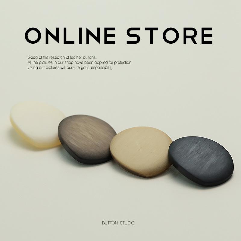 

Special-Shaped Tall Button Resin Double-Sided Nippi Coat Buttons Trench Coat Cardigan Jacket Suit Decorative Buttons 4 #[tall pea light coffee] 17.5mm
