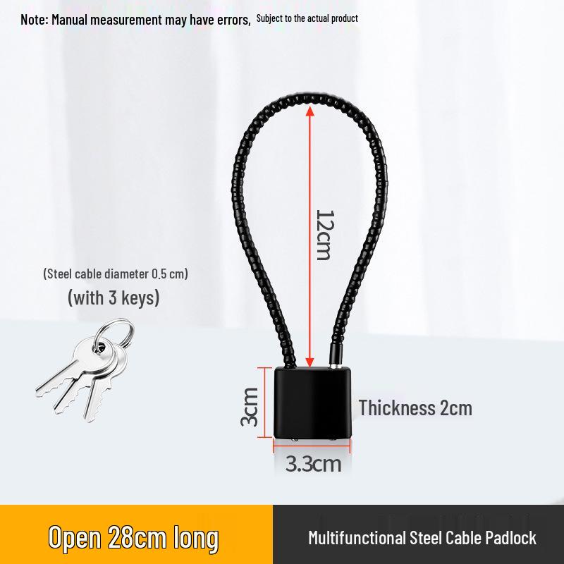 Mini-Stahldraht-Vorhängeschloss mit Schlüssel - Diebstahlsicheres kleines Schloss für Türen und Ketten