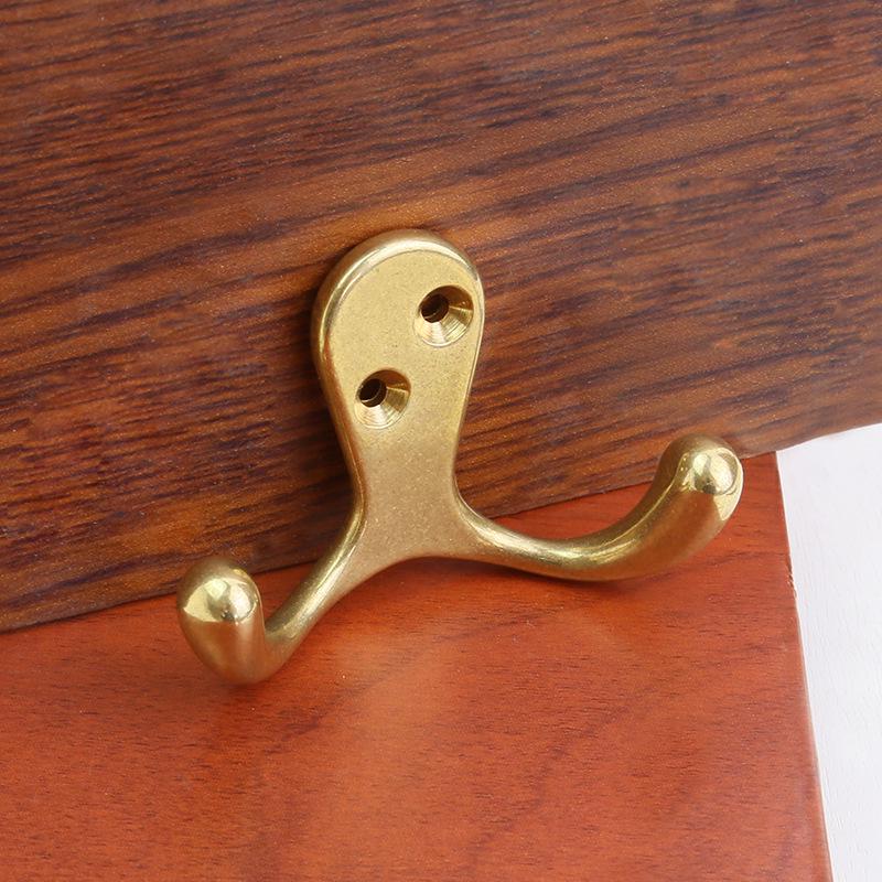 European Style Gold Wall-Mounted All-Copper Clothes & Hat Hook for Entryway, Bathroom, and Kitchen