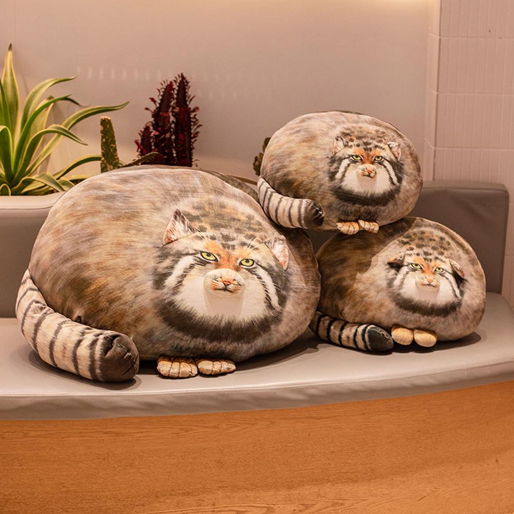Pisică Pallas Realistă Imprimată 3D Chat manul Jucării de Pluș Pisici de Stepă Umplute Perna Drăgălașă Decor de Cameră Cadouri de Ziua de Naștere pentru Copii